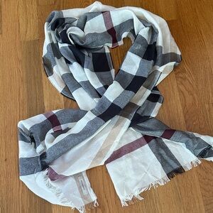 Burberry Beige and White Gauze Fabric scarf. A perfect fall accessory